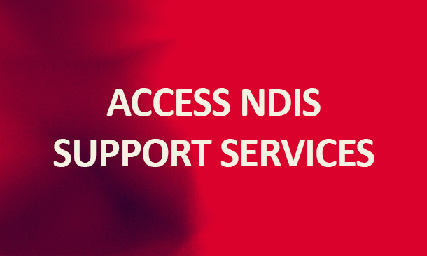 Text Image that says 'Access NDIS Support Services at SHFPACT.'
