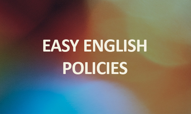 Text Image that says 'Easy English Policies'