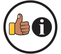 The symbol of a hand with thumbs up for Easy English documents