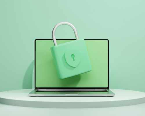 An image of a laptop with a lock 