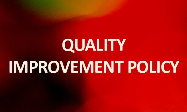 Text Image that says 'Quality Improvement Policy.'